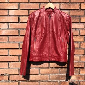 BERNARDO Real Leather Moto Jacket